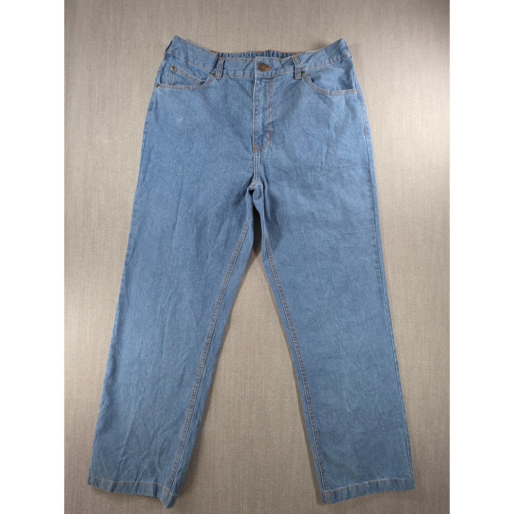 Duke Haband Relaxed Fit Jeans Men 38x30 M Blue Elastic Back Denim 100% Cotton